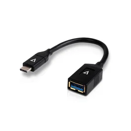 V7 V7U3C-BLK-1E Adaptador/Cable USB-C Macho a USB-A Hembra USB 3.2 Gen 1 (3.1 Gen 1) - 0.1 m - Negro
