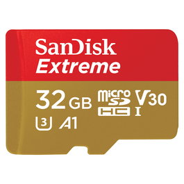SanDisk Tarjeta de Memoria MicroSDHC Extreme 32 GB UHS-I U3 Clase 10, V30, 100 MB/s de Lectura y 60 MB/s de Escritura, Resistente a Agua, Golpes y Temperatura