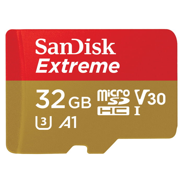 Sandisk Extreme 32 GB MicroSDHC Clase 10 UHS-I, 100 MB/s Lectura, 60 MB/s Escritura, Adaptador SD Incluido Sandisk Extreme 32 GB MicroSDHC Clase 10 UHS-I, 100 MB/s Lectura, 60 MB/s Escritura, Adaptador SD Incluido