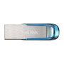 SanDisk Ultra Flair USB 3.2 Gen 1 32 GB Memoria USB, Sin Tapa, Azul Plata, Velocidad Lectura 150 MB/s