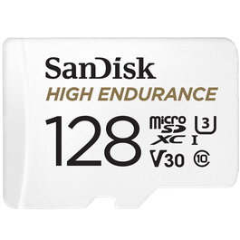 SanDisk High Endurance 128 GB MicroSDXC Tarjeta de Memoria, UHS-I U3 V30, Clase 10, 100 MB/s Lectura, 40 MB/s Escritura, Resistente, Incluye Adaptador SD