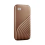 Western Digital My Passport SSD externo WDBAGF0010BGD 1TB USB 3.2 Gen 2 Tipo C, cifrado AES 256 bits, metal, color oro
