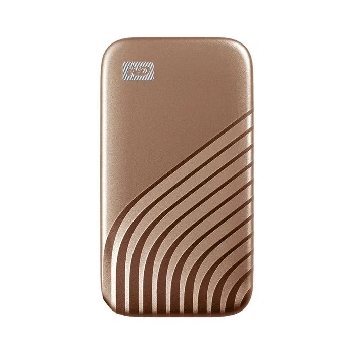 Western Digital My Passport SSD externo WDBAGF0010BGD 1TB USB 3.2 Gen 2 Tipo C, cifrado AES 256 bits, metal, color oro