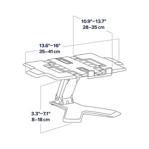 Ergotron Neo-Flex Soporte Elevador para Portátil Negro, Ajuste Altura 0-152 mm Inclinación -25-15°, Carga 6.4 kg, Alza 15 cm