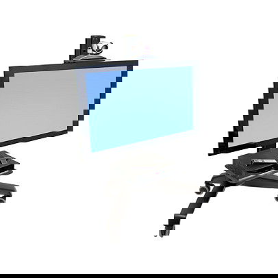 Ergotron Carro Multimedia Móvil Neo-Flex Mobile MediaCenter UHD, Negro, para Pantallas Plano de 127 cm (50") a 177.8 cm (70") con Capacidad 54.5 kg