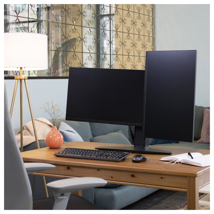 Ergotron Neo-Flex Lift Stand para 2 Monitores - Soporte Elevador de Escritorio, VESA 75x75/100x100 mm, Hasta 6.4 kg, Pantallas Hasta 24.5 Pulgadas, Negro