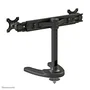 Neomounts FPMA-D700DD Soporte doble de escritorio para 2 monitores LCD/LED de hasta 30" (76 cm), ajuste de altura, inclinación, giro 360°, VESA 75x75/100x100, Negro
