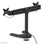Neomounts FPMA-D700DD Soporte doble de escritorio para 2 monitores LCD/LED de hasta 30" (76 cm), ajuste de altura, inclinación, giro 360°, VESA 75x75/100x100, Negro