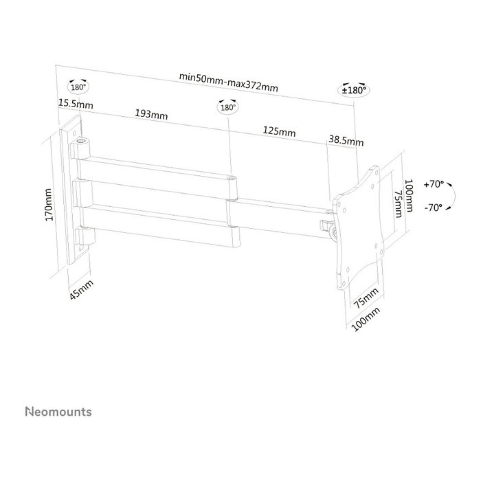 Neomounts FPMA-W830BLACK Soporte de Monitor/TV Negro