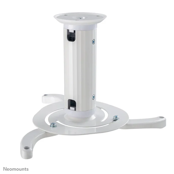 Neomounts BEAMER-C80WHITE Soporte Universal para Proyector de Techo, Acero, Blanco, Ajustable, Hasta 15 kg, Rango Altura 13-20 cm, Inclinación 0-30°, Rotación 360°