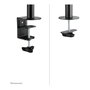Neomounts NM-D135DBLACK Brazo de Monitor Doble para 2 Pantallas LCD de 10"-27" (68.6 cm), Carga 8 kg, Montaje Pinza/Atornillado, Giratorio 360°, Negro