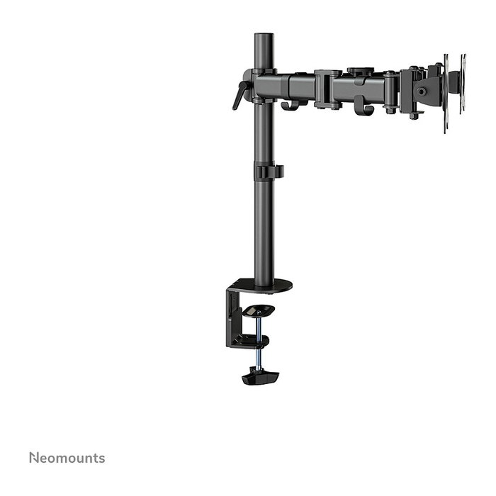 Neomounts NM-D135DBLACK Brazo de Monitor Doble para 2 Pantallas LCD de 10"-27" (68.6 cm), Carga 8 kg, Montaje Pinza/Atornillado, Giratorio 360°, Negro