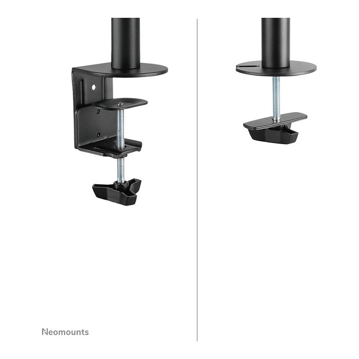 Neomounts NM-D135D3BLACK Soporte Brazo Triple para Monitores Planos 10-27" (68.6 cm), Montaje Pinza/Atornillado, Hasta 8 kg por Pantalla, Negro