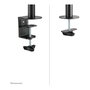 Neomounts NM-D135D3BLACK Soporte Brazo Triple para Monitores Planos 10-27" (68.6 cm), Montaje Pinza/Atornillado, Hasta 8 kg por Pantalla, Negro