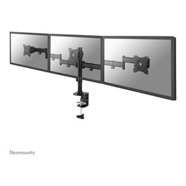 Neomounts NM-D135D3BLACK Soporte Brazo Triple para Monitores Planos 10-27" (68.6 cm), Montaje Pinza/Atornillado, Hasta 8 kg por Pantalla, Negro
