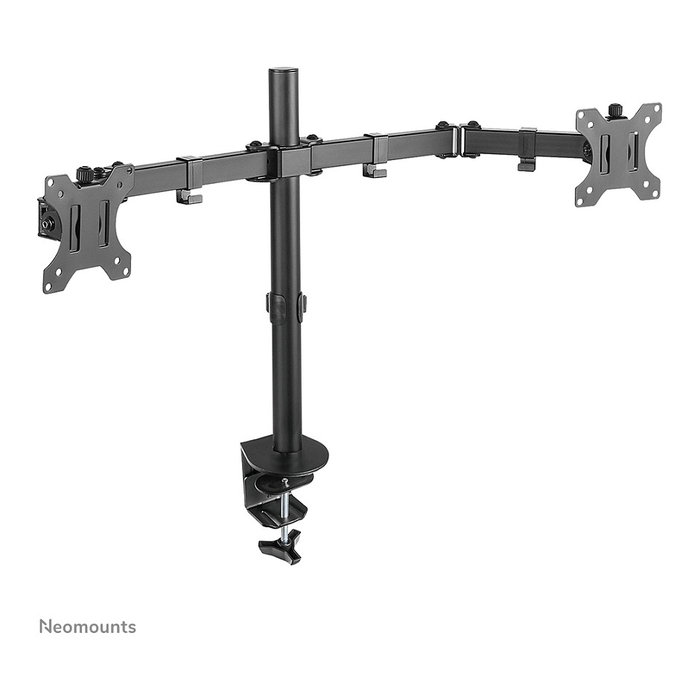 Neomounts FPMA-D550DBLACK Brazo de Monitor de Escritorio Doble, para 2 Pantallas de 10 a 32", Hasta 8 kg, Negro - Soporte Ajustable con Pinza/Atornillado, VESA 100x100
