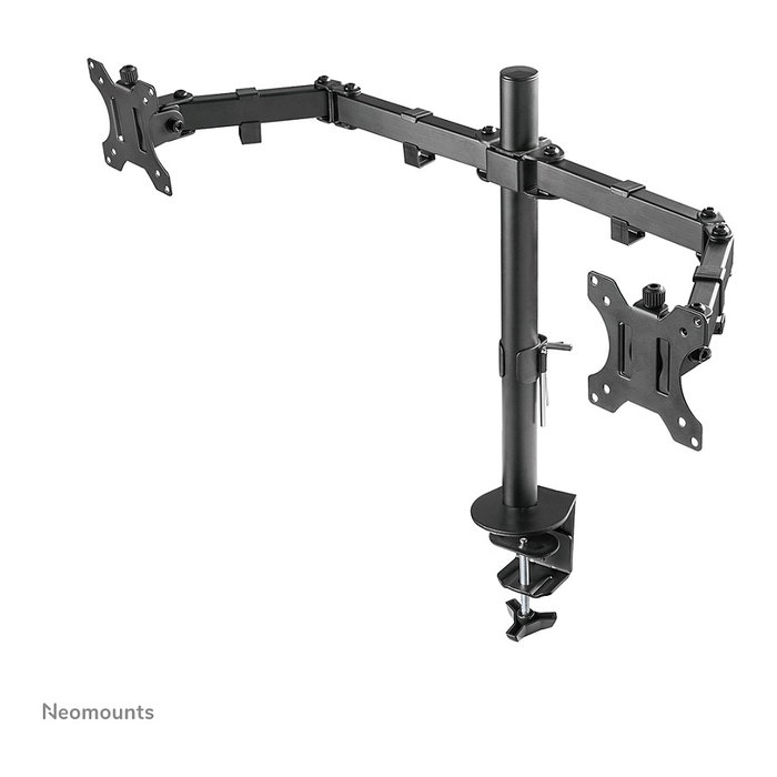 Neomounts FPMA-D550DBLACK Brazo de Monitor de Escritorio Doble, para 2 Pantallas de 10 a 32", Hasta 8 kg, Negro - Soporte Ajustable con Pinza/Atornillado, VESA 100x100
