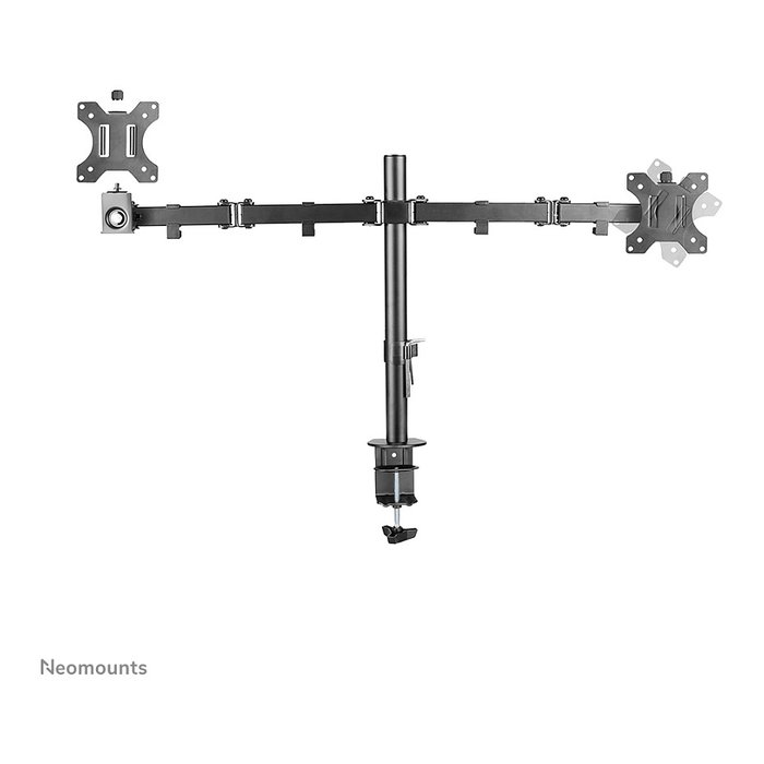 Neomounts FPMA-D550DBLACK Brazo de Monitor de Escritorio Doble, para 2 Pantallas de 10 a 32", Hasta 8 kg, Negro - Soporte Ajustable con Pinza/Atornillado, VESA 100x100