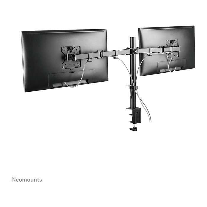 Neomounts FPMA-D550DBLACK Brazo de Monitor de Escritorio Doble, para 2 Pantallas de 10 a 32", Hasta 8 kg, Negro - Soporte Ajustable con Pinza/Atornillado, VESA 100x100