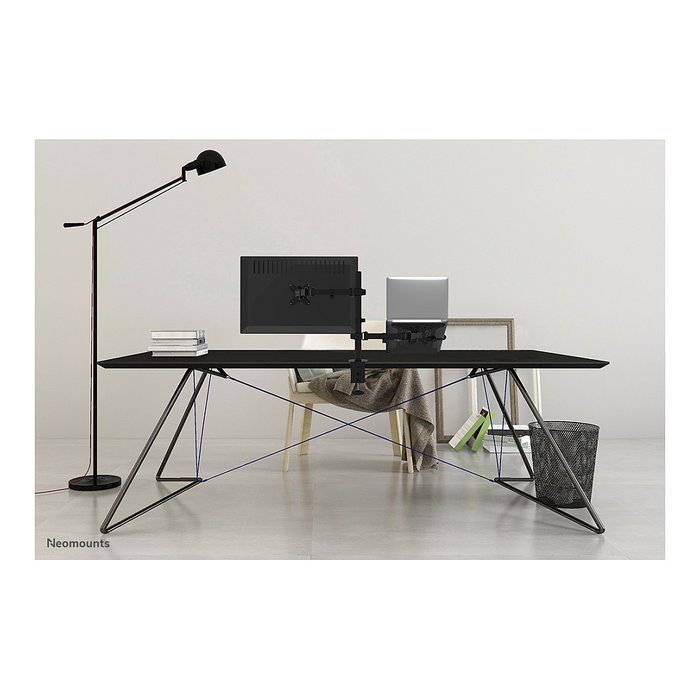 Newstar Neomounts FPMA-D550NOTEBOOK Brazo de Monitor y Soporte para Portátil, Soporte de Escritorio para Pantallas Planas hasta 32" y Notebooks de 10", 8 kg, Negro
