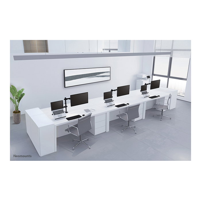 Newstar Neomounts FPMA-D550NOTEBOOK Brazo de Monitor y Soporte para Portátil, Soporte de Escritorio para Pantallas Planas hasta 32" y Notebooks de 10", 8 kg, Negro
