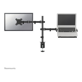 Newstar Neomounts FPMA-D550NOTEBOOK Brazo de Monitor y Soporte para Portátil, Soporte de Escritorio para Pantallas Planas hasta 32" y Notebooks de 10", 8 kg, Negro