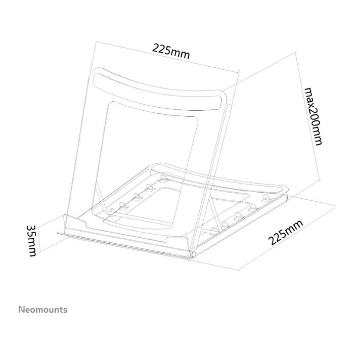 Neomounts NSLS075BLACK Soporte de Escritorio para Portátil y Tablet 10-16", Negro, Acero, Hasta 5 kg, Plegable, Ajustable