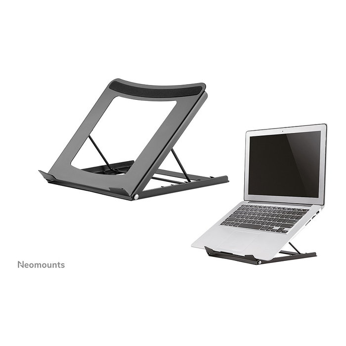 Neomounts NSLS075BLACK Soporte de Escritorio para Portátil y Tablet 10-16", Negro, Acero, Hasta 5 kg, Plegable, Ajustable