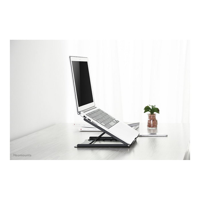 Neomounts NSLS075BLACK Soporte de Escritorio para Portátil y Tablet 10-16", Negro, Acero, Hasta 5 kg, Plegable, Ajustable