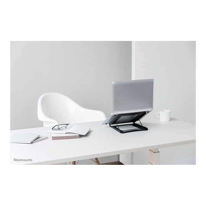 Neomounts NSLS075BLACK Soporte de Escritorio para Portátil y Tablet 10-16", Negro, Acero, Hasta 5 kg, Plegable, Ajustable