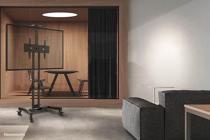 Neomounts NM-M1700BLACK Carrito para Pantallas de 32-75", 50 kg, Altura Ajustable 104-154 cm, VESA 200x200-600x400, Negro