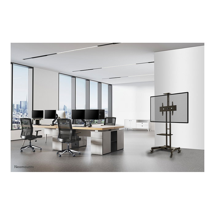Newstar NM-M1700BLACK Soporte de suelo móvil para TV plana de 32 a 75 pulgadas, Negro, Acero, Carga 50 kg