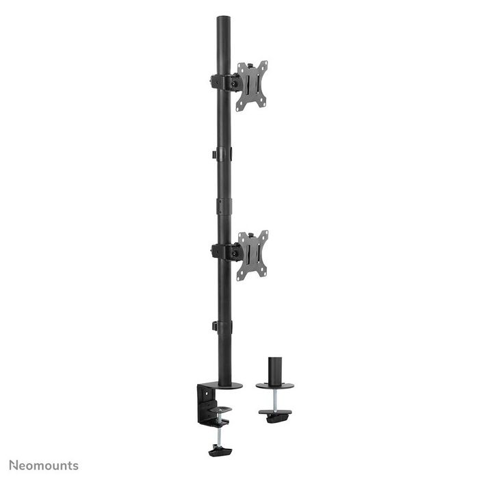 Neomounts FPMA-D550DVBLACK Brazo Doble para Monitor de Movimiento Completo (Abrazadera y Pasacables) para Dos Monitores/Pantallas de hasta 32" - Negro