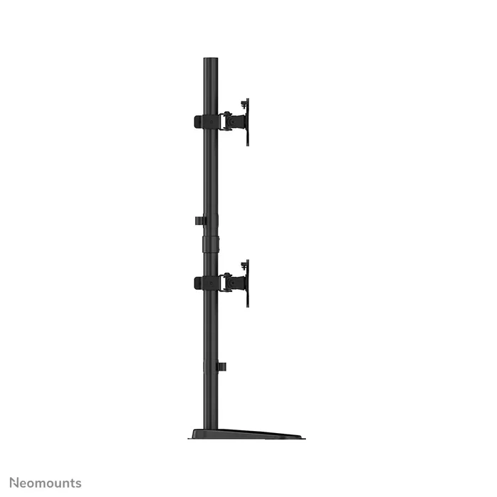 Neomounts FPMA-D550DDVBLACK Soporte para 2 Monitores de hasta 32" (81.3 cm) con VESA 75x75/100x100 mm, Giratorio, Inclinable y Ajuste de Altura, Base de Escritorio Negro