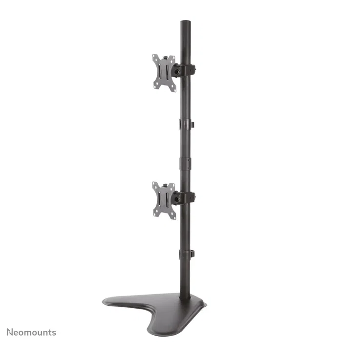 Neomounts FPMA-D550DDVBLACK Soporte para 2 Monitores de hasta 32" (81.3 cm) con VESA 75x75/100x100 mm, Giratorio, Inclinable y Ajuste de Altura, Base de Escritorio Negro