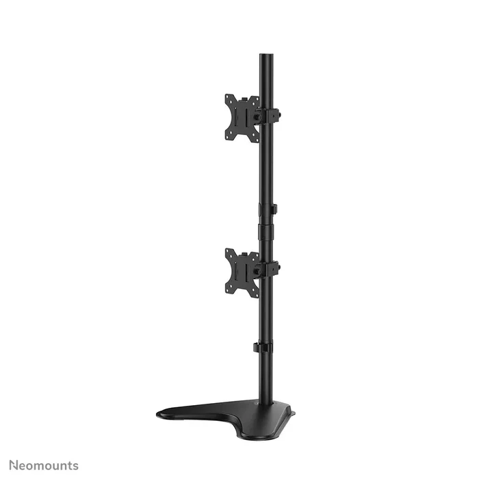 Neomounts FPMA-D550DDVBLACK Soporte para 2 Monitores de hasta 32" (81.3 cm) con VESA 75x75/100x100 mm, Giratorio, Inclinable y Ajuste de Altura, Base de Escritorio Negro