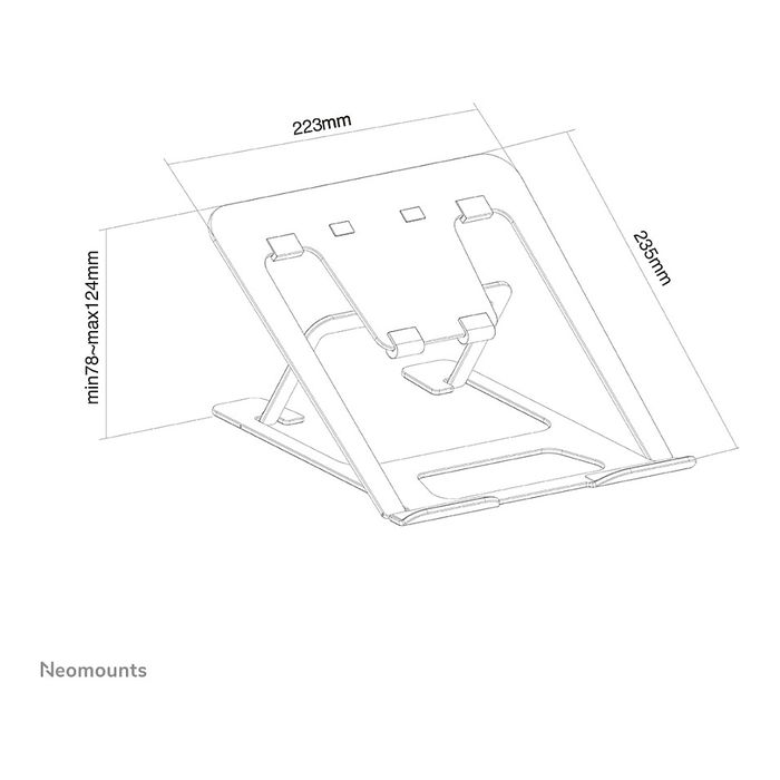Newstar NSLS085SILVER Soportes Falta para Laptop, Neomounts, Acero con Recubrimiento en Polvo, Soporte de 5 kg, Plata