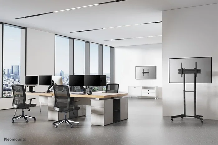 Neomounts NSLS200 Soporte para Portátil Plegable y Ajustable de 10" a 17" hasta 5 kg, Plata, Plástico, con Almohadillas Antideslizantes