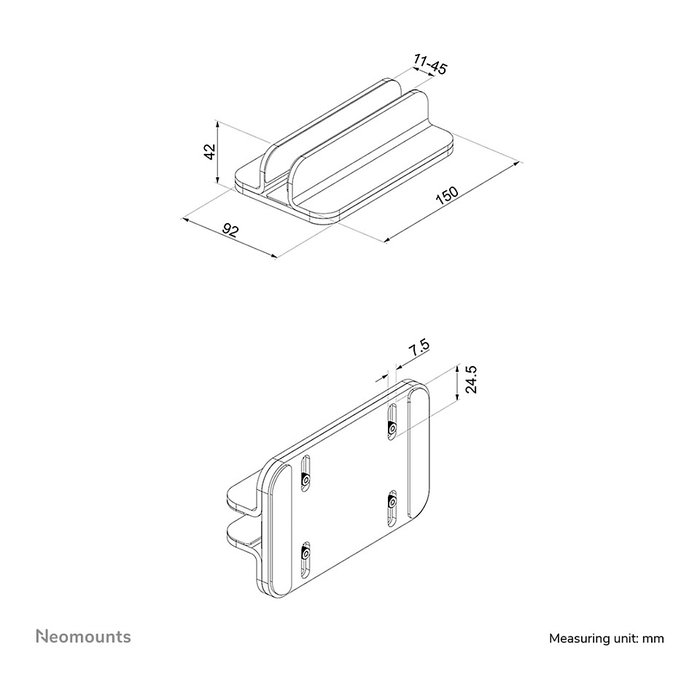 Neomounts NSLS300 Soporte Vertical para Portátil 11-17 Pulgadas, Gris