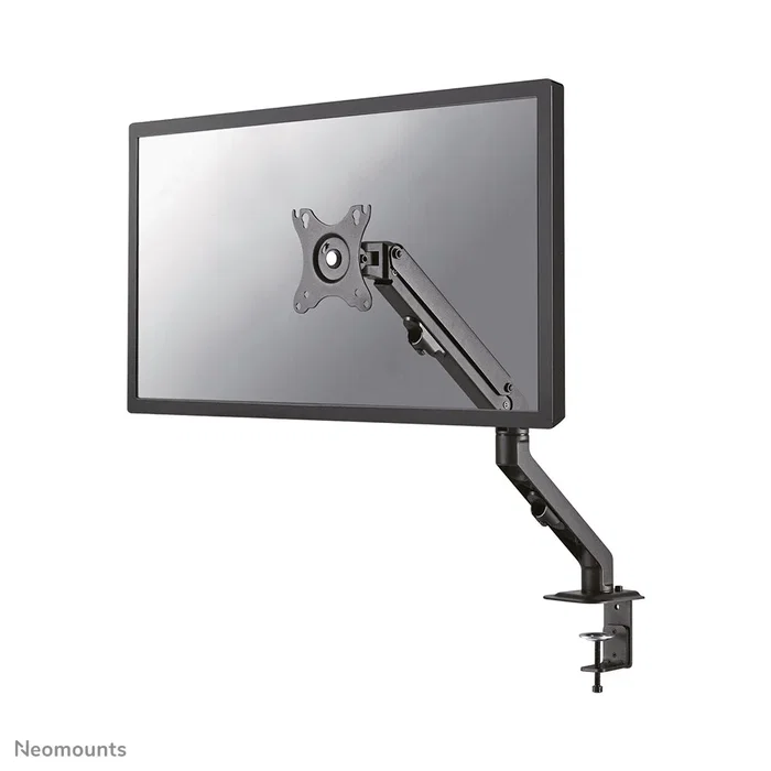 Neomounts FPMA-D650DBLACK Soporte de Monitor para Escritorio, 7 kg, 17-27", Ajuste de Altura con Gas, Inclinación, Rotación 360°, Giro, VESA 100x100/75x75, Gestión de Cables, Negro