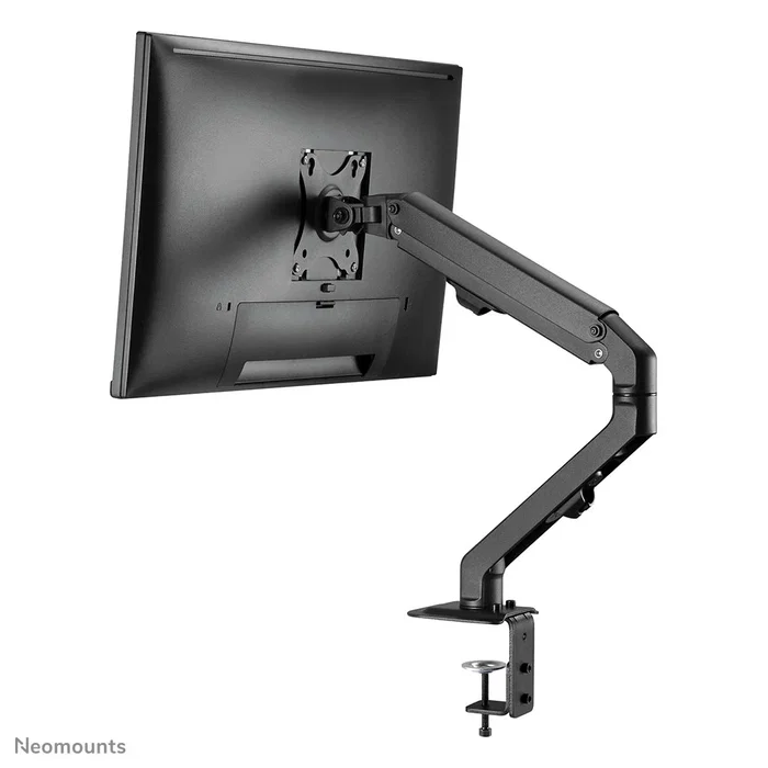 Neomounts FPMA-D650DBLACK Soporte de Monitor para Escritorio, 7 kg, 17-27", Ajuste de Altura con Gas, Inclinación, Rotación 360°, Giro, VESA 100x100/75x75, Gestión de Cables, Negro