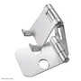 Neomounts DS10-160SL1 Soporte plegable para smartphone de escritorio, hasta 7" con ajuste de inclinación 270°, aluminio plateado, ideal para videollamadas y películas