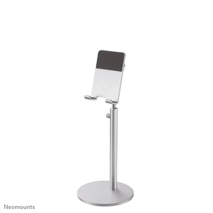 Neomounts DS10-200SL1 Soporte de Escritorio para Teléfono Móvil/Smartphone hasta 7", Ajustable en Altura e Inclinación (180°), Plata