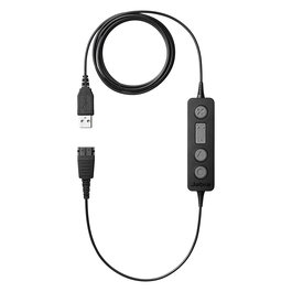 Jabra Adaptador USB Link 260 (QD) - 260-09 - Negro - Compatible con Windows y Mac - Incluye Control de Llamadas