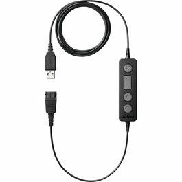 Jabra Link 260 - 260-09 Adaptador USB para auriculares de escritorio con control de llamadas, para Biz 2300/2400 Duo/QD Mono, Plug and Play, Negro