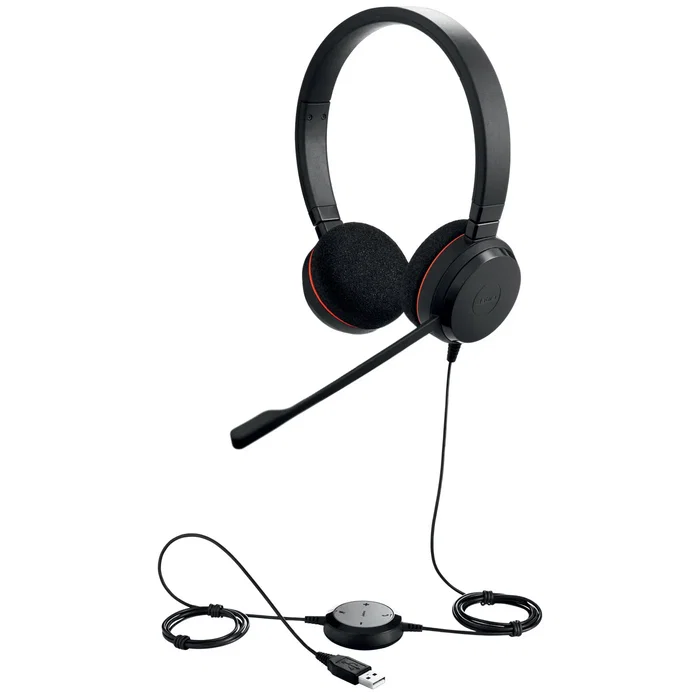 Jabra Evolve 20 Auriculares de Diadema para Oficina USB con Control de Llamadas, Negro - Certificado para Skype Empresarial y Cisco