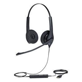 Jabra BIZ 1500 Duo NC Auriculares Diadema USB para Oficina con Cancelación de Ruido, Micrófono Boom Plegable y Mudo, Negro