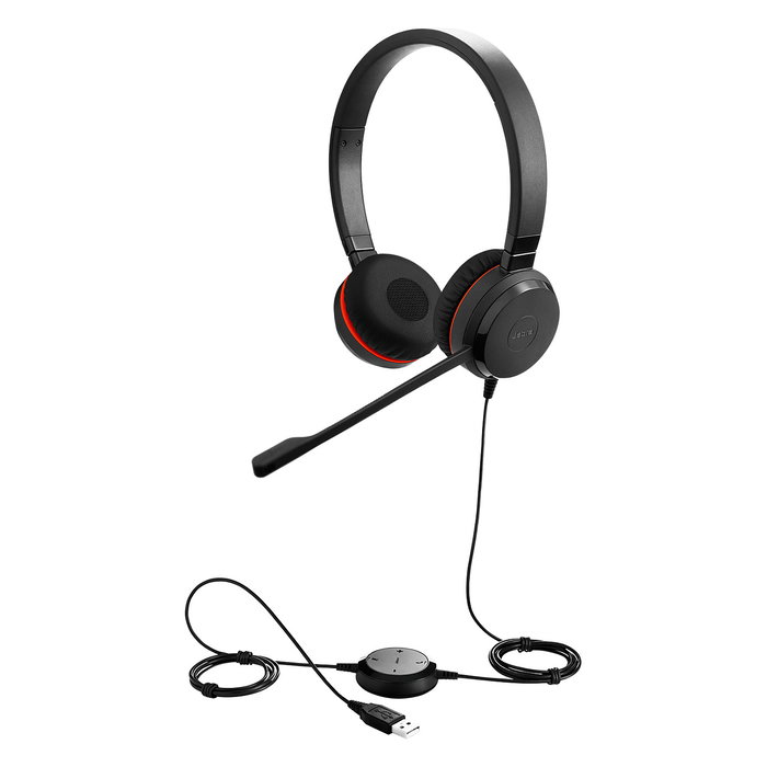 Jabra Evolve 20 Special Edition - Auriculares Diadema Alámbricos USB con Imitación Piel para Oficina/Call Center - Negro