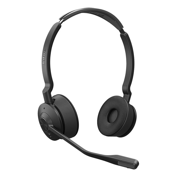 Jabra Engage 75 Auriculares Diadema Inalámbricos DECT/Bluetooth 5.0 para Oficina con Base, Cancelación de Ruido, Negro