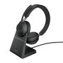 Jabra Evolve2 65 MS Stereo con Ladestation y Link 380 USB-C, Negro